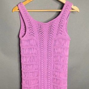 Tibi Lavender Crochet Mini Dress XS